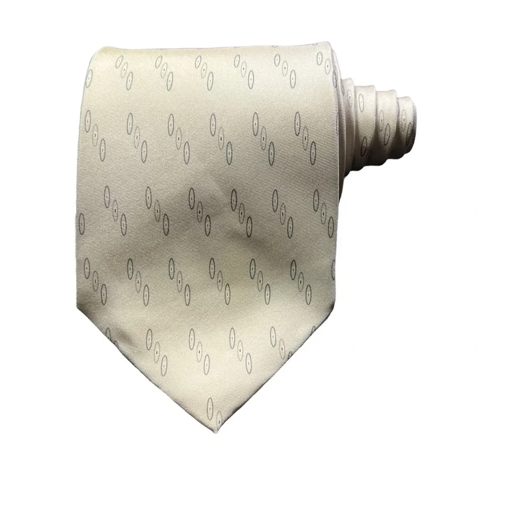 Perry Ellis Portfolio Mens Tie Necktie Multicolor Geometric 100% Silk Wide 57